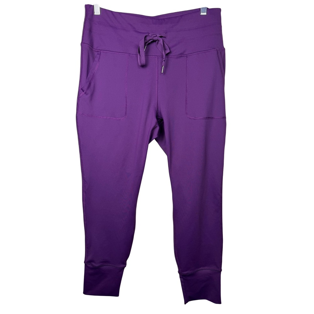 Layer 8 Jogger Pants Womens Purple Qwick Dry Athletic Drawstring Stretch Pockets